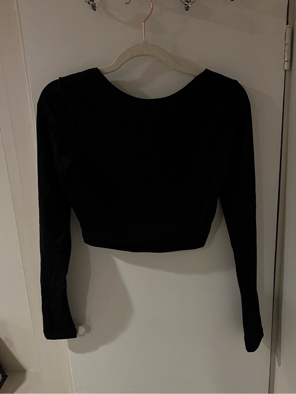Backless Long-Sleeve Crop Top